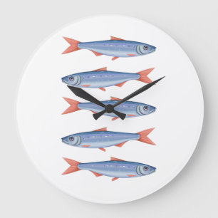Sardines Large Clock