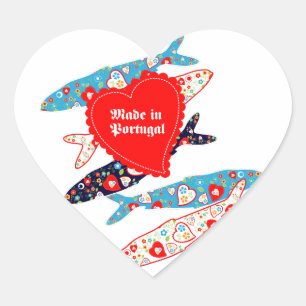 Sardines made in Portugal Heart Sticker