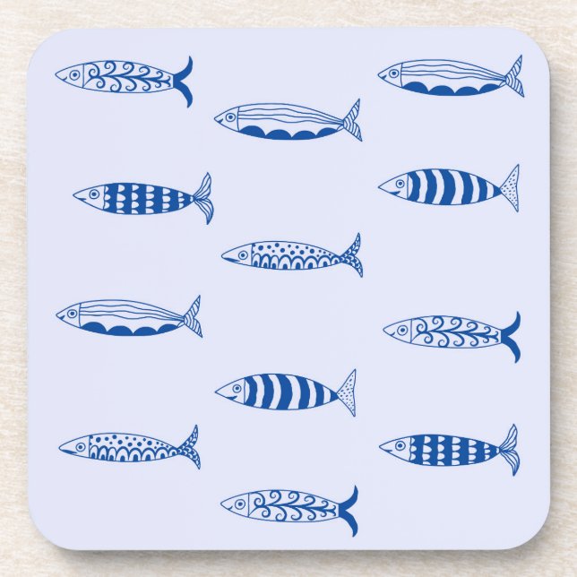 Sardines Pattern Coaster (Front)