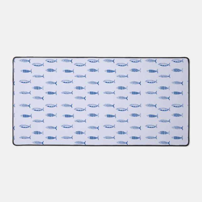 Sardines Pattern Desk Mat (Front)