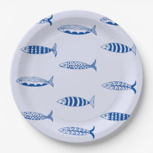 Sardines Pattern Paper Plate