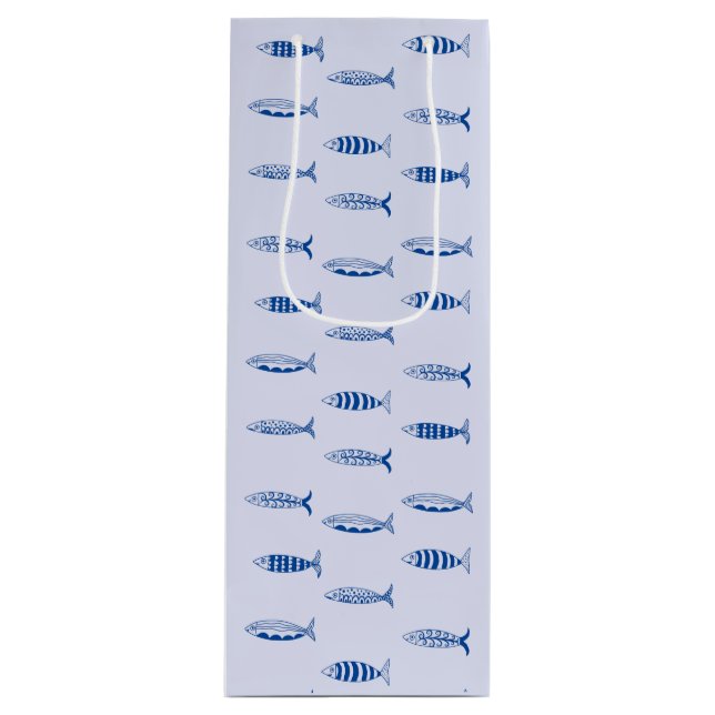 Sardines Pattern Wine Gift Bag (Front)