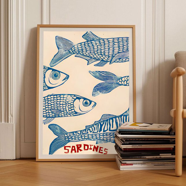 Sardines Print Sardine Tin Vintage Poster Retro Sa (Creator Uploaded)
