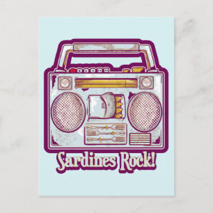 Sardines Rock Funny 80's Stereo Postcard