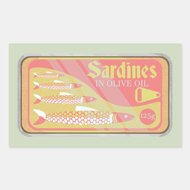 Sardines tin Retro poster style Sticker (Front)
