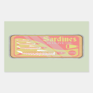 Sardines tin Retro poster style Sticker