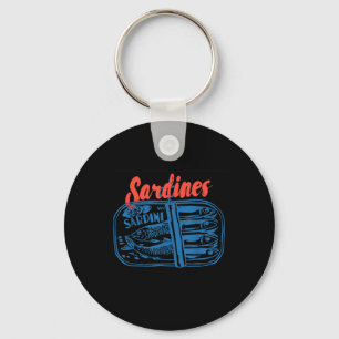 Sardines Tinned Fish Retro Graphic For Men Women Keychain