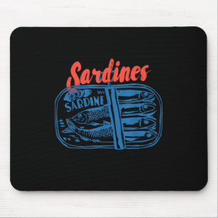 Sardines Tinned Fish Retro Graphic For Men Women Mouse Pad