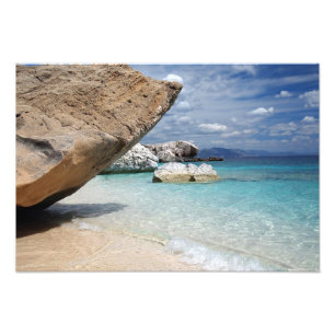 Sardinia beach with big rocks photo print