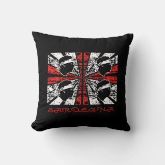 Sardinia flag - Grunge Throw Pillow