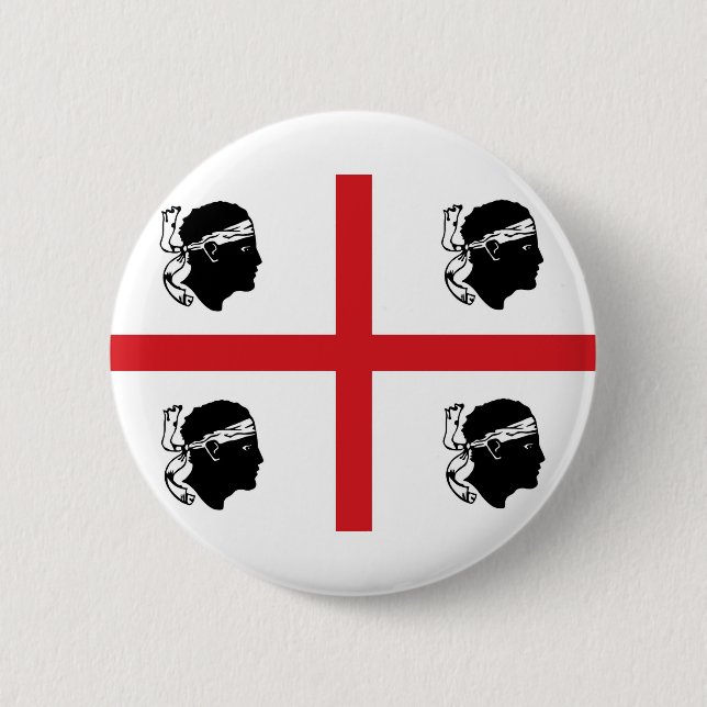 sardinia flag italy region island ethnic 2 inch round button (Front)
