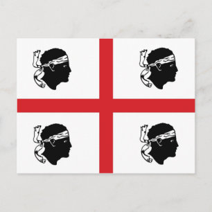 sardinia flag italy region island ethnic postcard