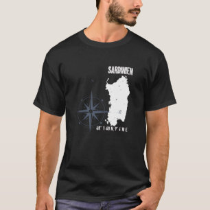Sardinia Island Coordinates Map T-Shirt