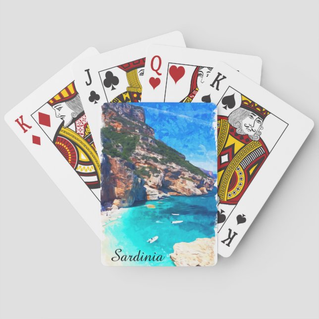 Sardinia Italy Mediterranean Landscape Playing Cards (Back)
