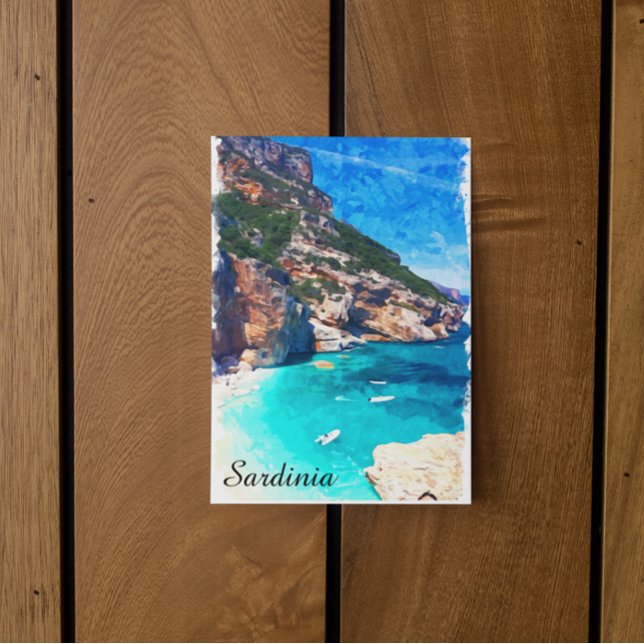 Sardinia Italy Mediterranean Landscape Postcard (sardinia italy coast postcard)