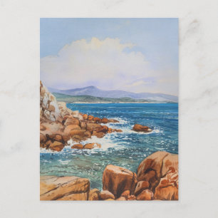 Sardinia Italy Watercolor Painting Postcard