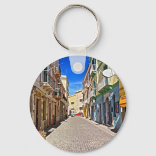 Sardinia - main street in Carloforte Keychain