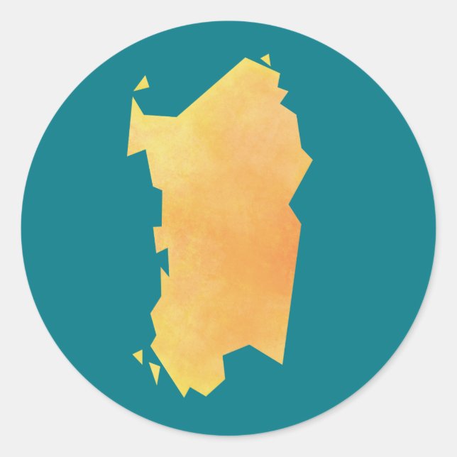 Sardinia Map Classic Round Sticker (Front)