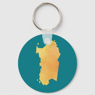 Sardinia Map Keychain