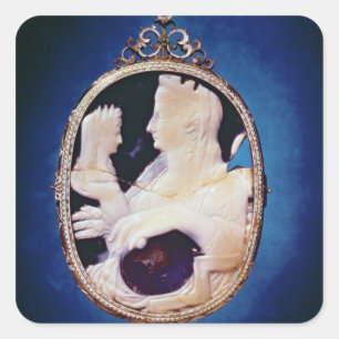 Sardonyx Cameo bearing the profile of Livia Square Sticker