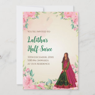 Saree function invite as Digital Half saree invite