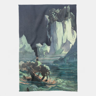Sargasso Sea Grim Reaper & Sinking of Titanic Kitchen Towel