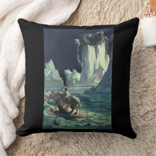 Sargasso Sea Grim Reaper & Sinking of Titanic Throw Pillow