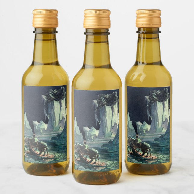 Sargasso Sea Grim Reaper & Sinking of Titanic Wine Label (Bottles)