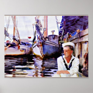 Sargent - Basin with Sailor, Villa Vizcaya, Miami Poster