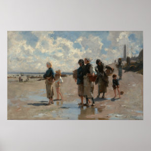 Sargent - Fishing For Oysters At Cancale Poster