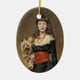 Sargent Girl with Dog Beatrice Townsend Portrait Ceramic Ornament