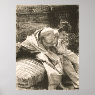 Sargent - Study Of A Young Man Seated Poster