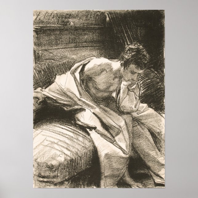 Sargent - Study Of A Young Man Seated Poster (Front)