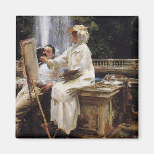 Sargent: The Fountain, Villa Torlonia, Frascati Magnet