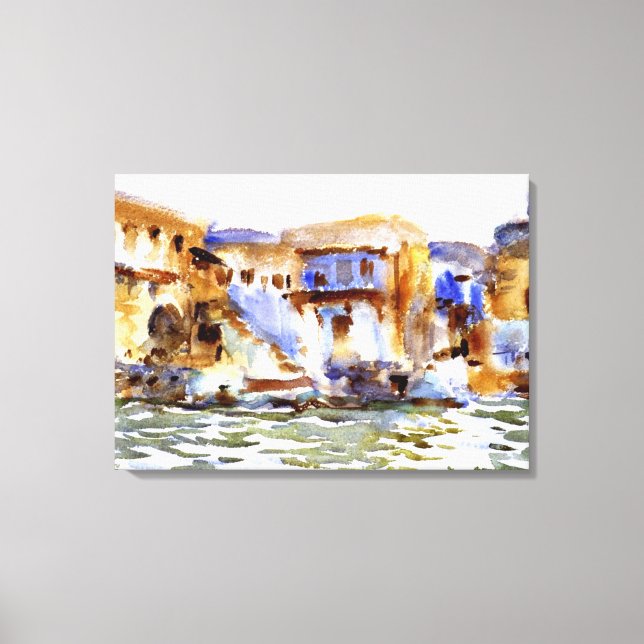 Sargent - Tiberias, watercolor painting Canvas Print (Front)