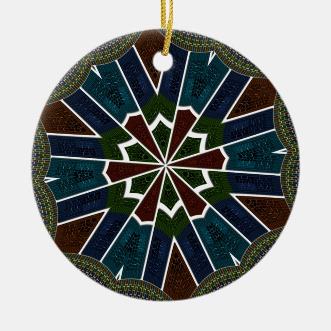 Sari Inspired Design with Intricate Details Ceramic Ornament (Front)