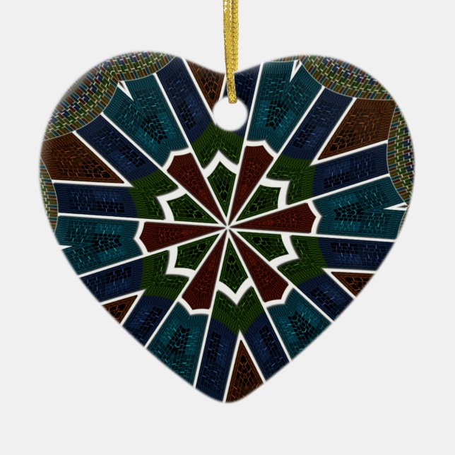 Sari Inspired Design with Intricate Details Ceramic Ornament (Front)