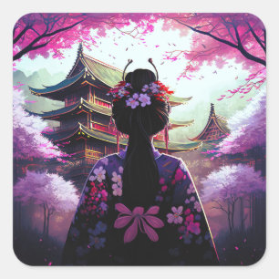Sari Kirschblüten - Aufkleber Square Sticker