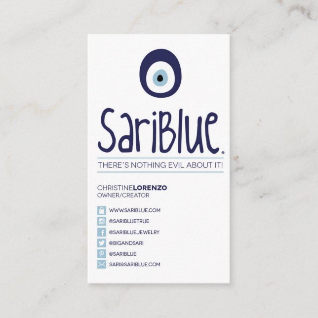 SariBlue | CARTE DE VISITE 3 (Devant)