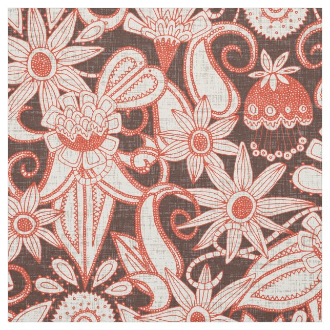 sarilmak brown fire orange fabric (Swatch)