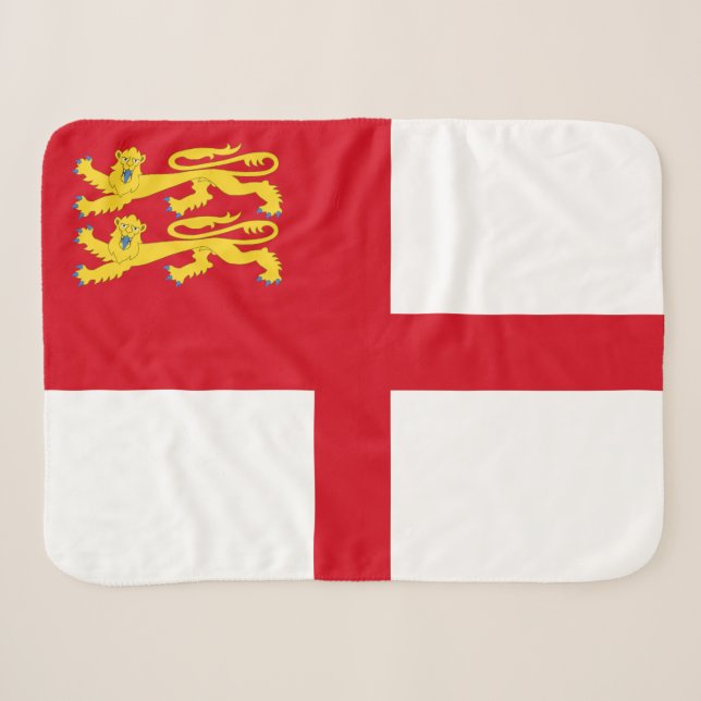 Sark Flag Sherpa Blanket (Front (Horizontal))