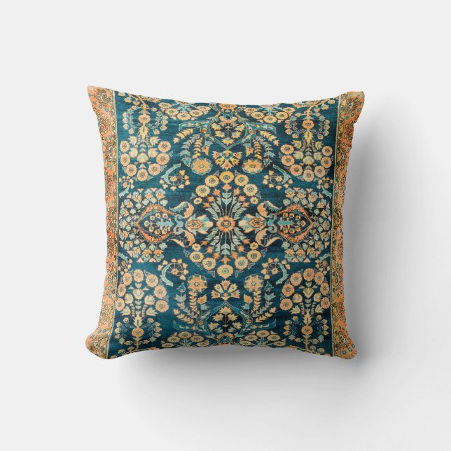 Sarouk Antique West Persian Rug Print Throw Pillow (Front)