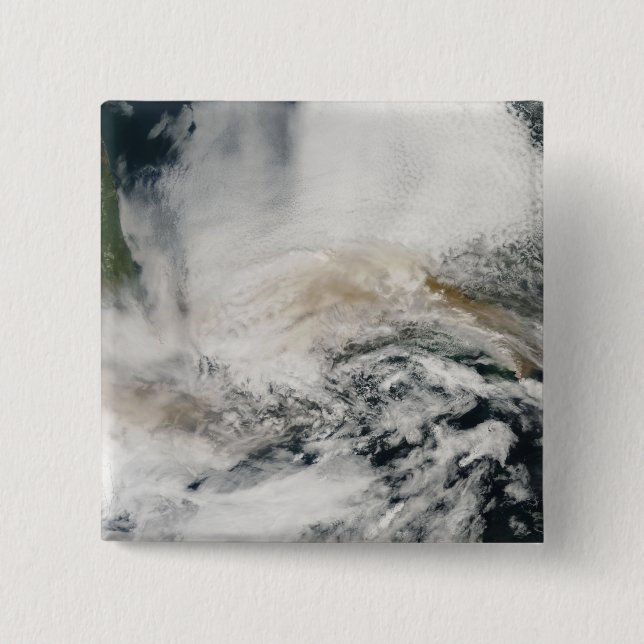 Sarychev Peak blowing across the Sea of Okhotsk 2 Inch Square Button (Front)