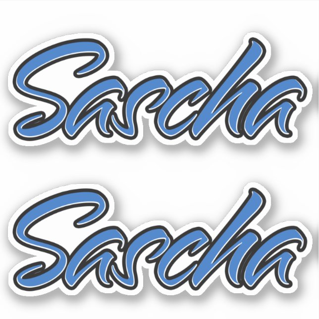 Sascha name blue sticker embroiderset (Front)