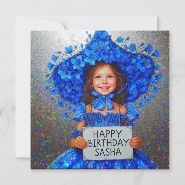 SASHA ~ Carte d'anniversaire ~ Bluebells ~ (Devant)