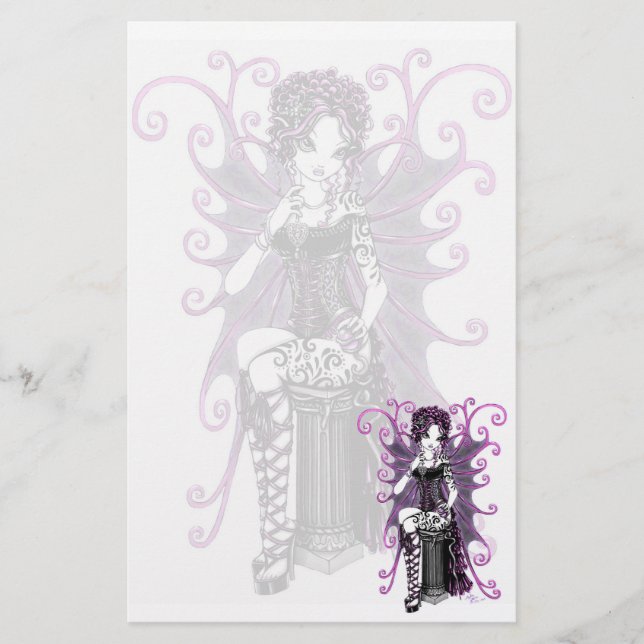 "Sasha" Couture Pink Valentine Fairy Stationery (Front)