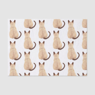 Sasha Siamese Cat Lover Kitty Looking Away Drawing Tissue Paper