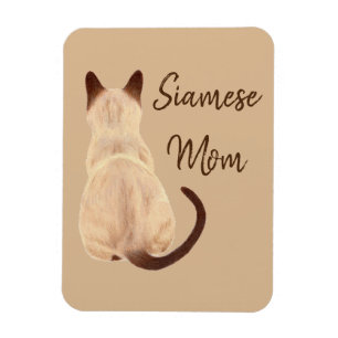 Sasha Siamese Cat Mom Kitty Looking Away Drawing Magnet