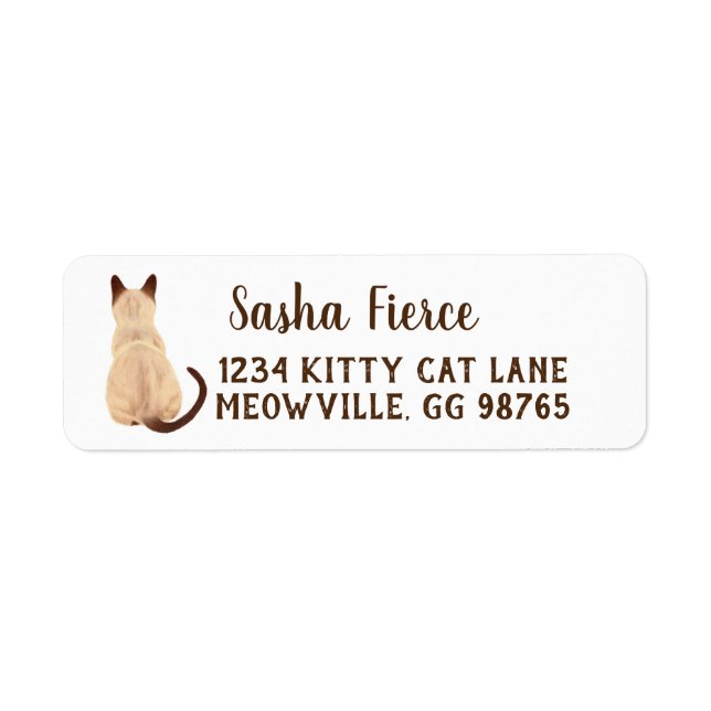Sasha Siamese Cat Person Kitty Looking Away Art (Front)
