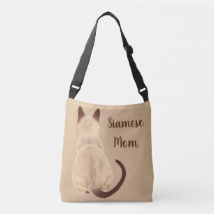 Sasha Siamese Cat Person Kitty Looking Away Art Crossbody Bag